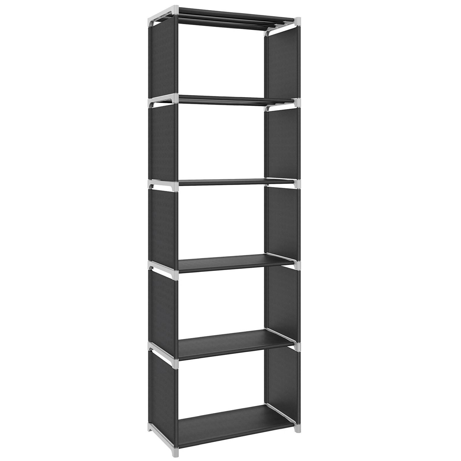 REGALKOMBINATION B: 50 cm, Schwarz - Schwarz, Basics, Kunststoff/Textil (50/180/30cm) - Boxxx