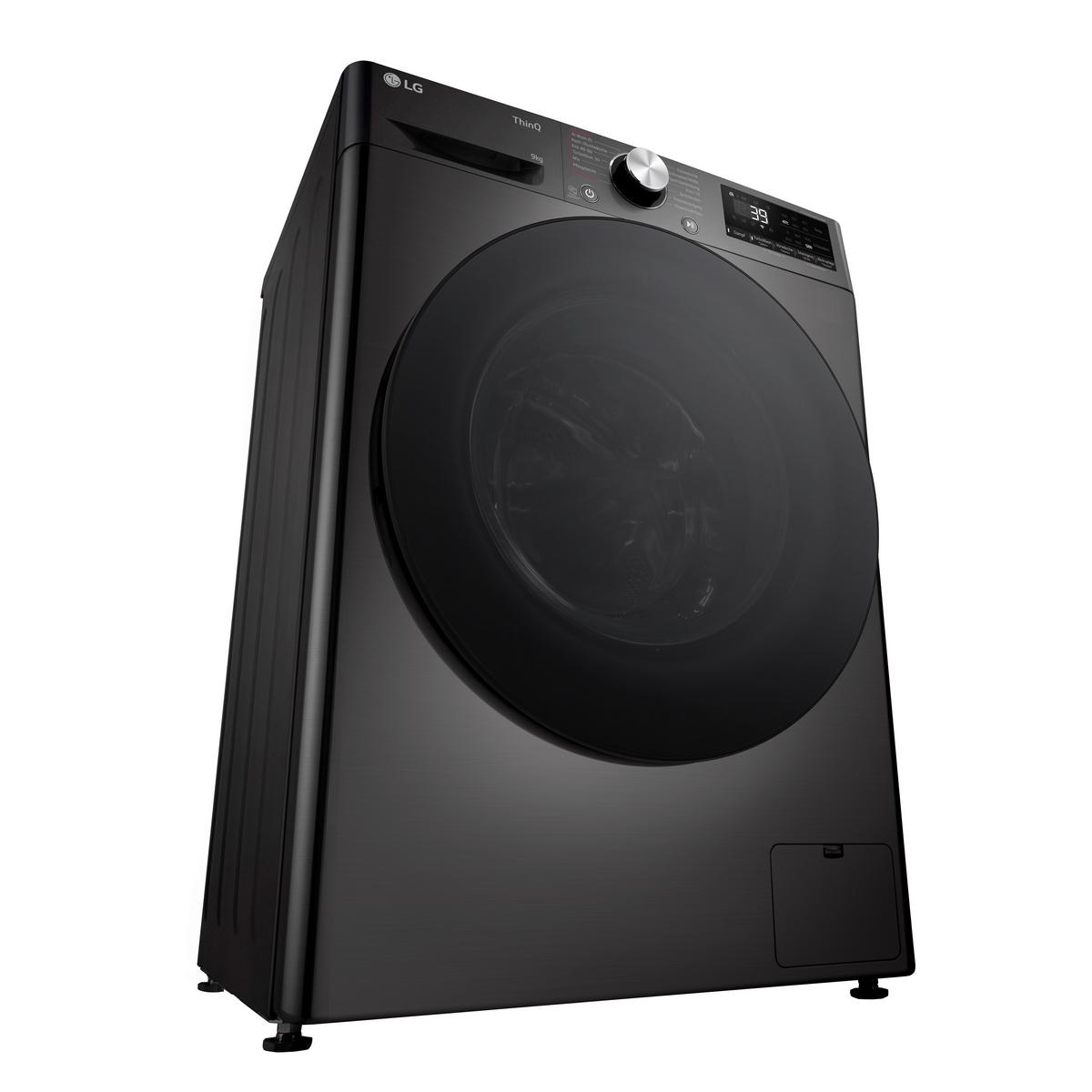 Waschmaschine F2v7slim9b 9 Kg Füllmenge, 1160 U/min - Schwarz, Basics, Metall (60/85/47,5cm) - LG