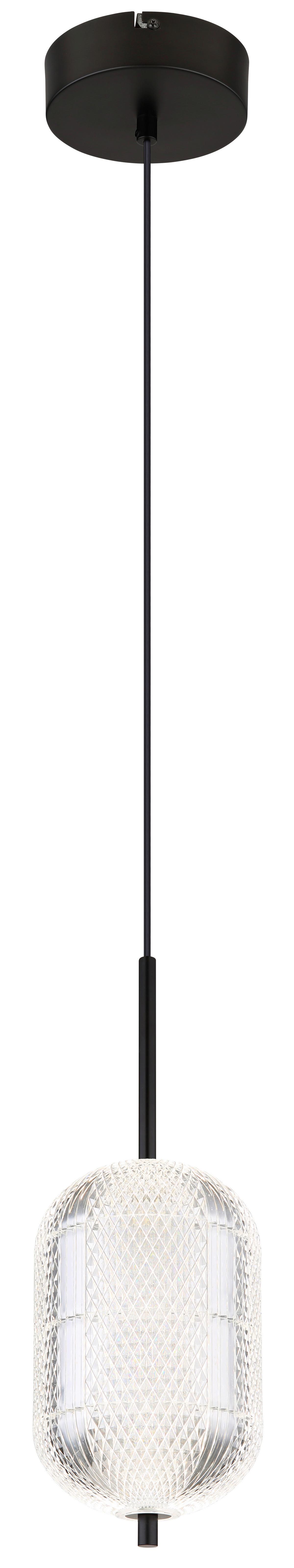 LED-Hängeleuchte 16043h - Klar/Schwarz, KONVENTIONELL, Kunststoff/Metall (15/120cm) - Globo