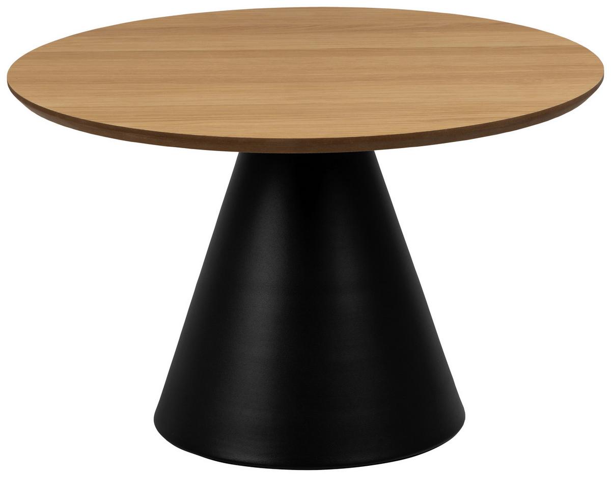 Konferenčný stolík SOLI 65 - čierna/prírodná farba, Design, kov/drevo (65/43cm) - MID.YOU
