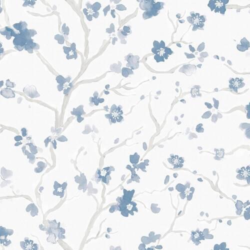 Vliestapete Ushi Blau, 53x1000 cm - Blau, Basics, Papier/Kunststoff (53/1000cm)