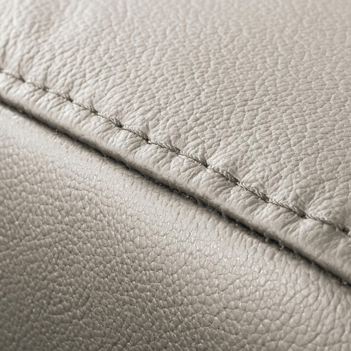 Ecksofa Torino Teilleder Platinfarben 247x173 - Platinfarben/Schwarz, Design, Leder/Textil (247/173cm) - Livetastic