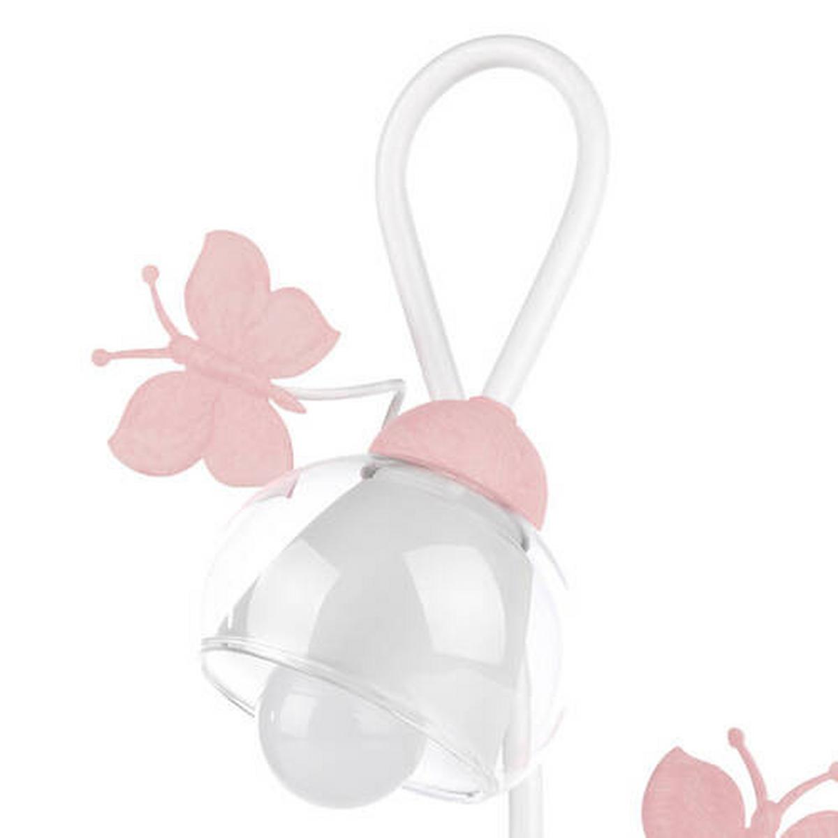 Kindertischleuchte 4924/L - Pink/Weiß, Basics, Glas/Metall (16/37cm)