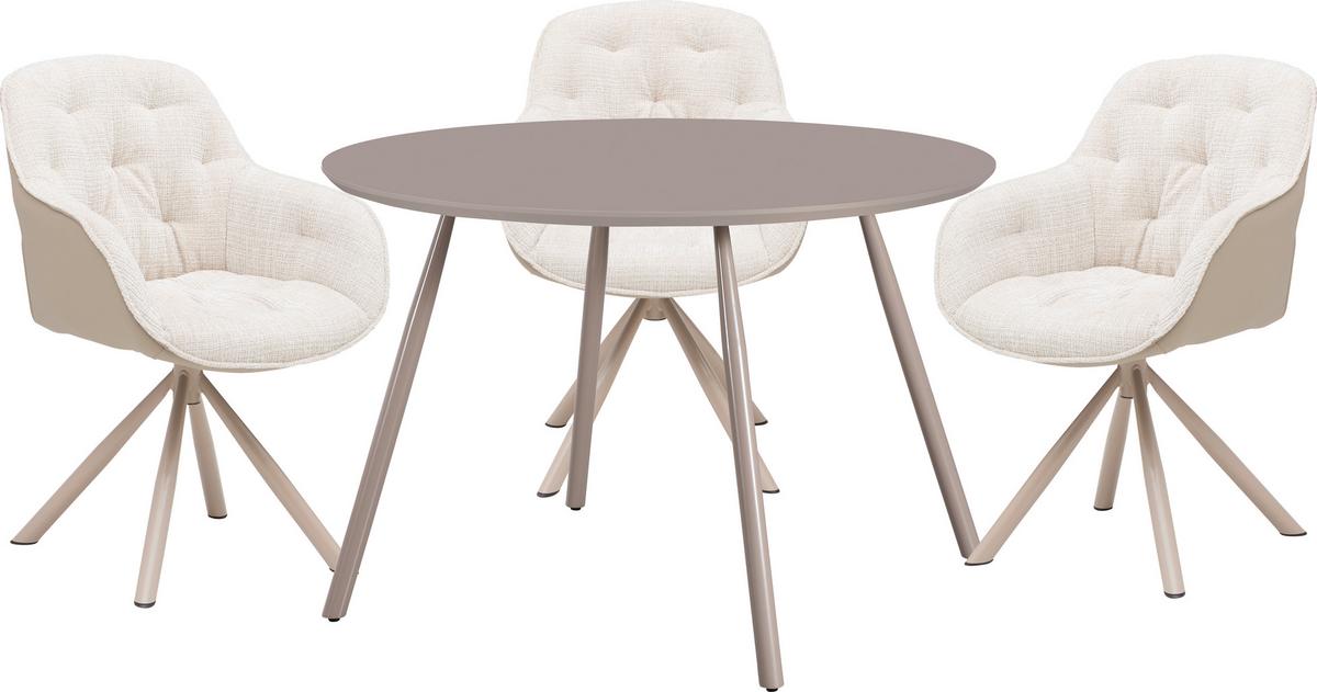 Jedálenský stôl MILAN 110 - sivá/béžová, Lifestyle, kov/kompozitné drevo (110/75cm) - Mömax