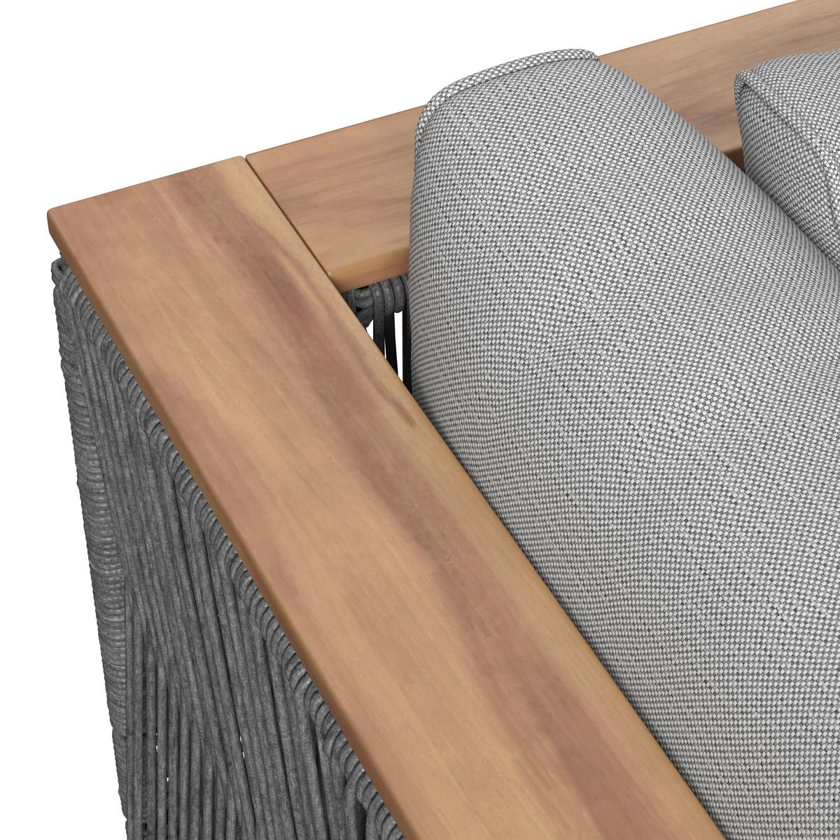 TERASOVÁ SEDACIA SÚPRAVA MARILOU - farba akácie/sivá, Modern, kov/drevo - Bessagi Garden