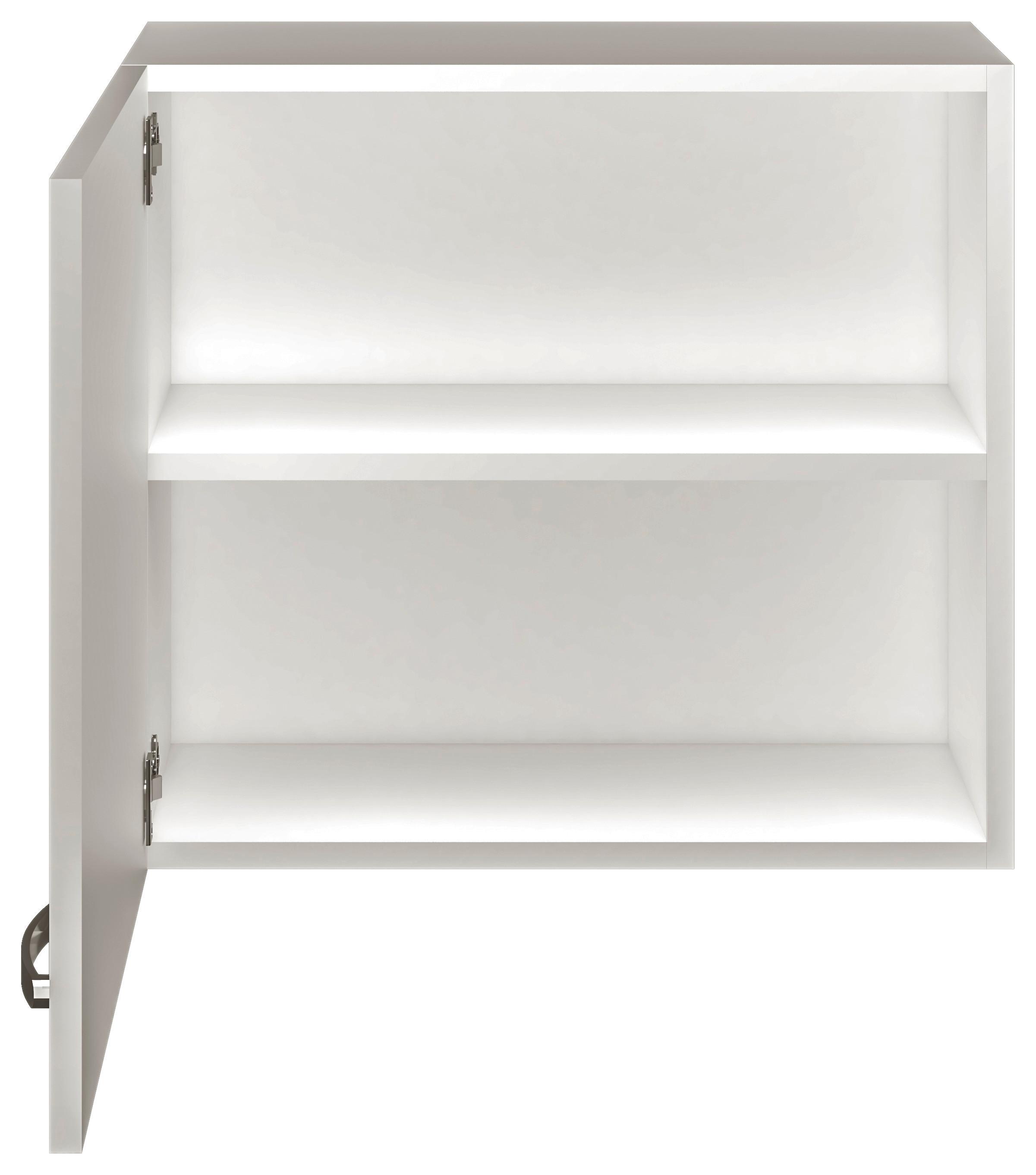 Küchenoberschrank Alba B: 60 cm Weiß 1 Drehtür - Weiß Hochglanz/Weiß, MODERN, Holzwerkstoff (60/54,8/32cm)