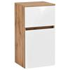 Unterschrank Kopenhagen B: 40 cm Weiß/Eiche Dekor - Eichefarben/Silberfarben, KONVENTIONELL, Holzwerkstoff (40/79/35cm) - Held