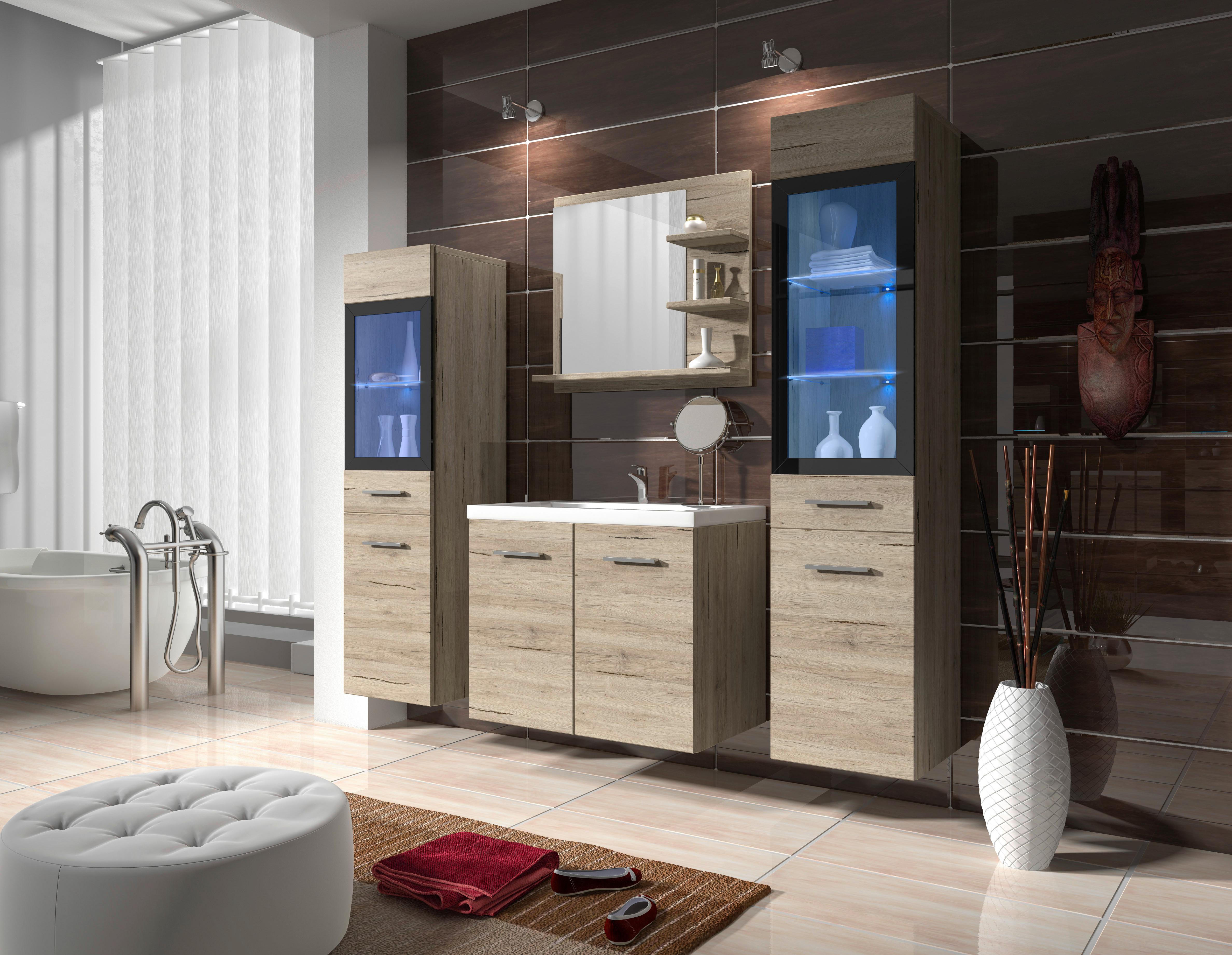 Badezimmer in Eichefarben