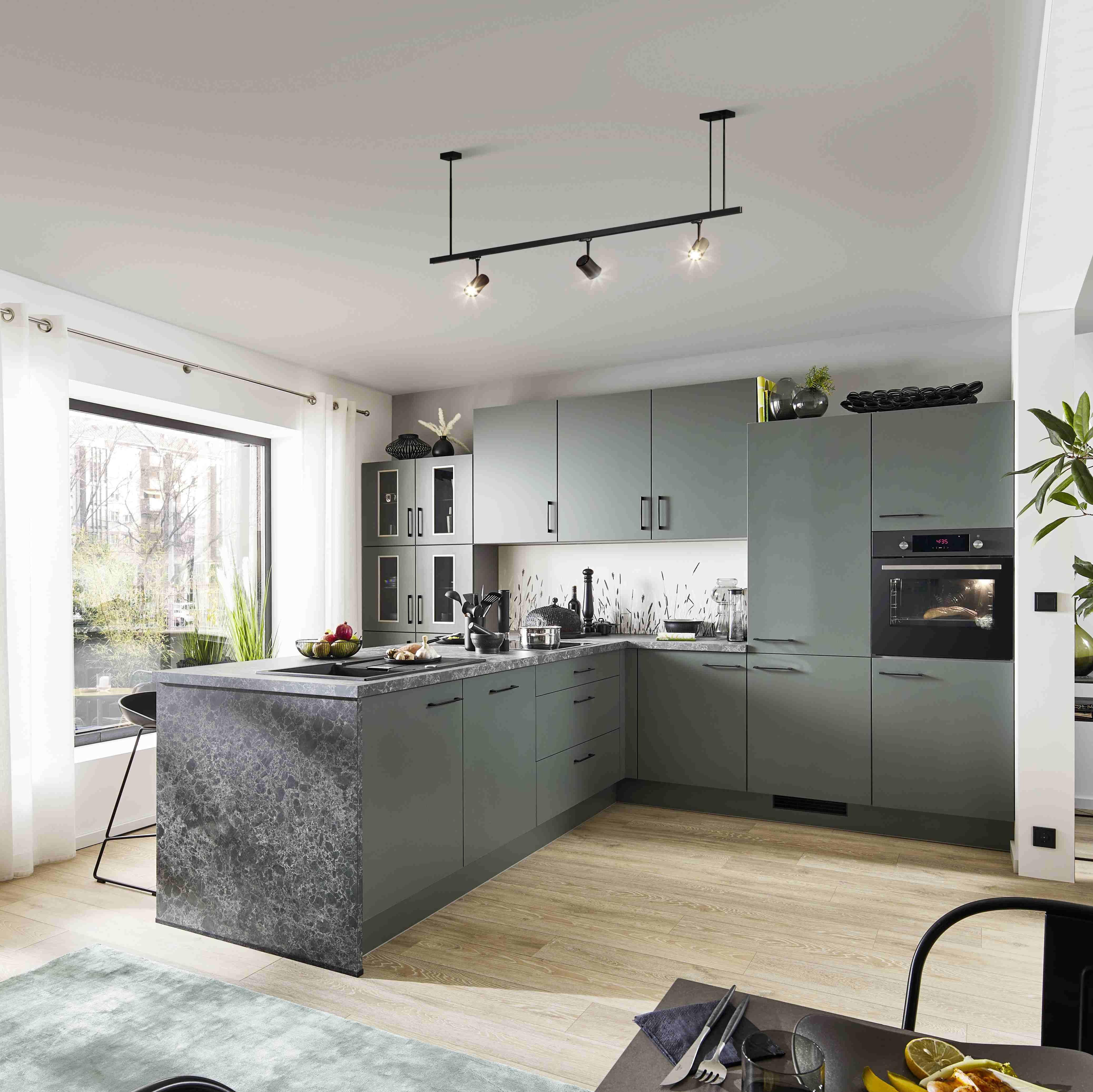 Frontfarbe Ip1200 Thymian - Dunkelgrau, MODERN, Holzwerkstoff - Impuls