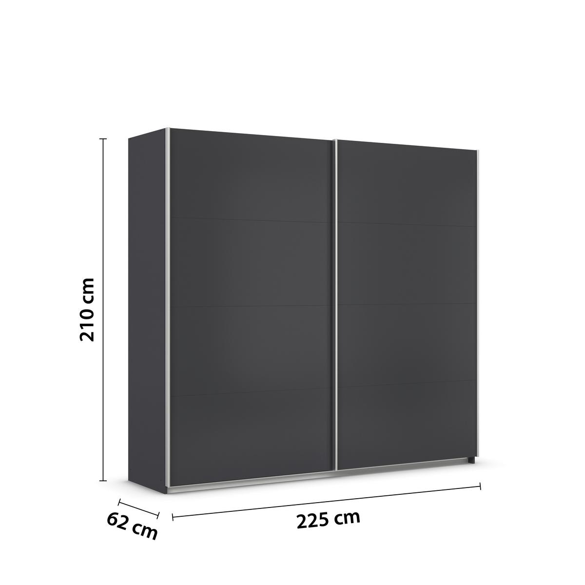 Tolóajtós Szekrény Feldkirch 225/210 Cm - antracit, Modern, faalapú anyag (225/210/62cm)