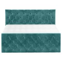 Boxspringbett Swing 9 Petrol 180x200 cm H2 - Beige/Petrol, ROMANTIK / LANDHAUS, Textil (180/200cm) - James Wood