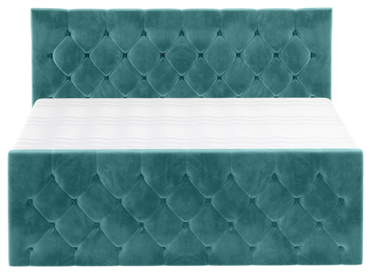 Boxspringbett Swing 9 Petrol 180x200 cm H2 - Beige/Petrol, ROMANTIK / LANDHAUS, Textil (180/200cm) - James Wood