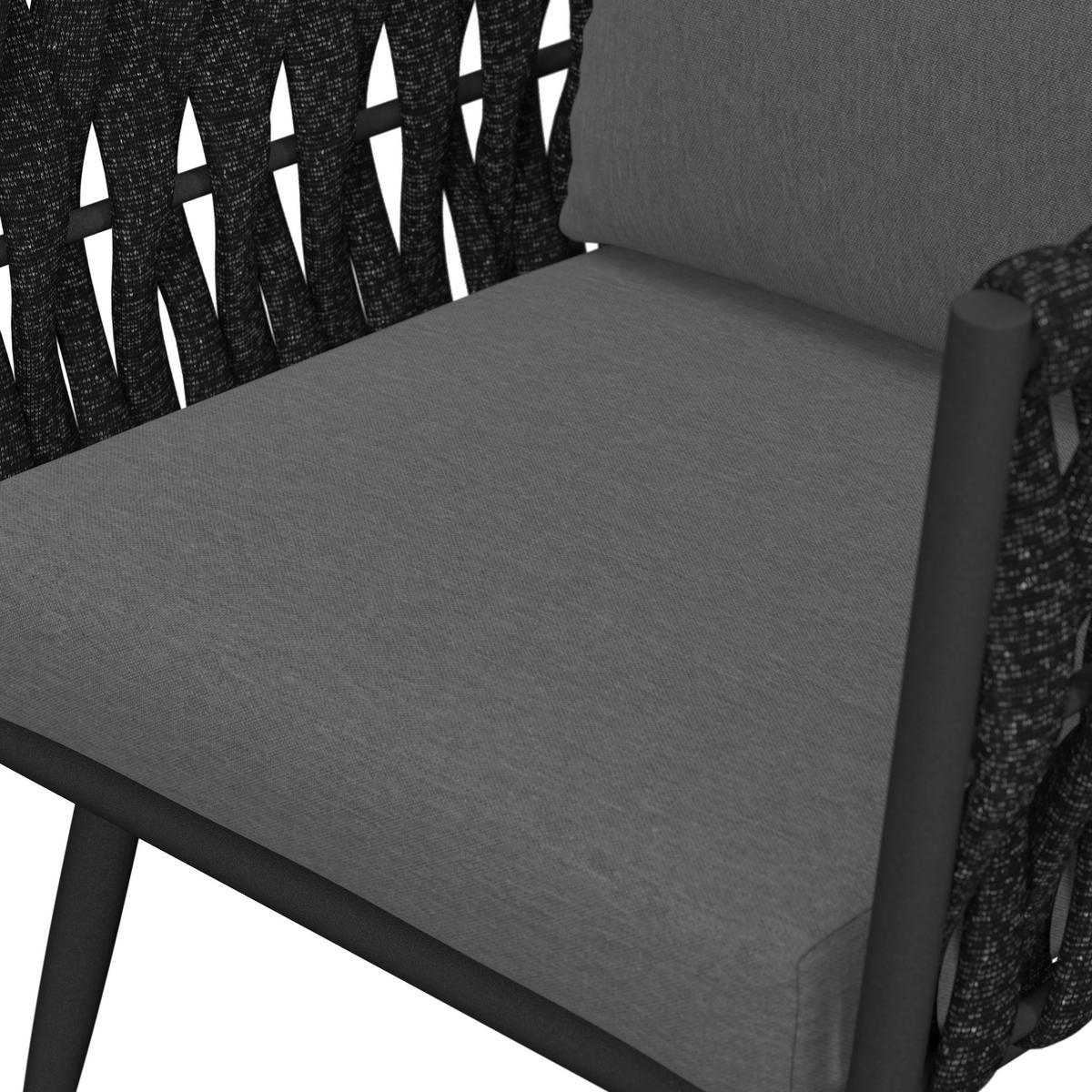 JEDÁLENSKÁ TERASOVÁ SÚPRAVA MILA - tmavosivá, Modern, kov/textil - Bessagi Garden