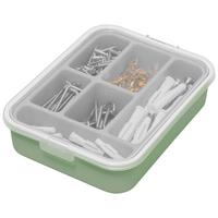 BOX SE ŠROUBY A HMOŽDINKAMI SUPI -KMA- - šedá/zelená, Moderní, kov/plast (18,5/14/4,3cm) - Mömax