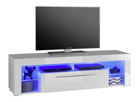 TV-Lowboard Goal B: 153 cm Weiß - Weiß, Design, Glas/Holzwerkstoff (153/44/44cm) - MID.YOU TV-Lowboard Goal B: 153 cm Weiß - Weiß, Design, Glas/Holzwerkstoff (153/44/44cm) - MID.YOU