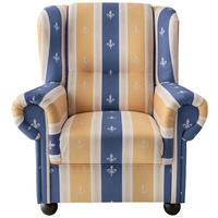 Ohrensessel Torello Blau B: 92 cm - Wengefarben/Blau, KONVENTIONELL, Textil (92/102/89cm) - Livetastic