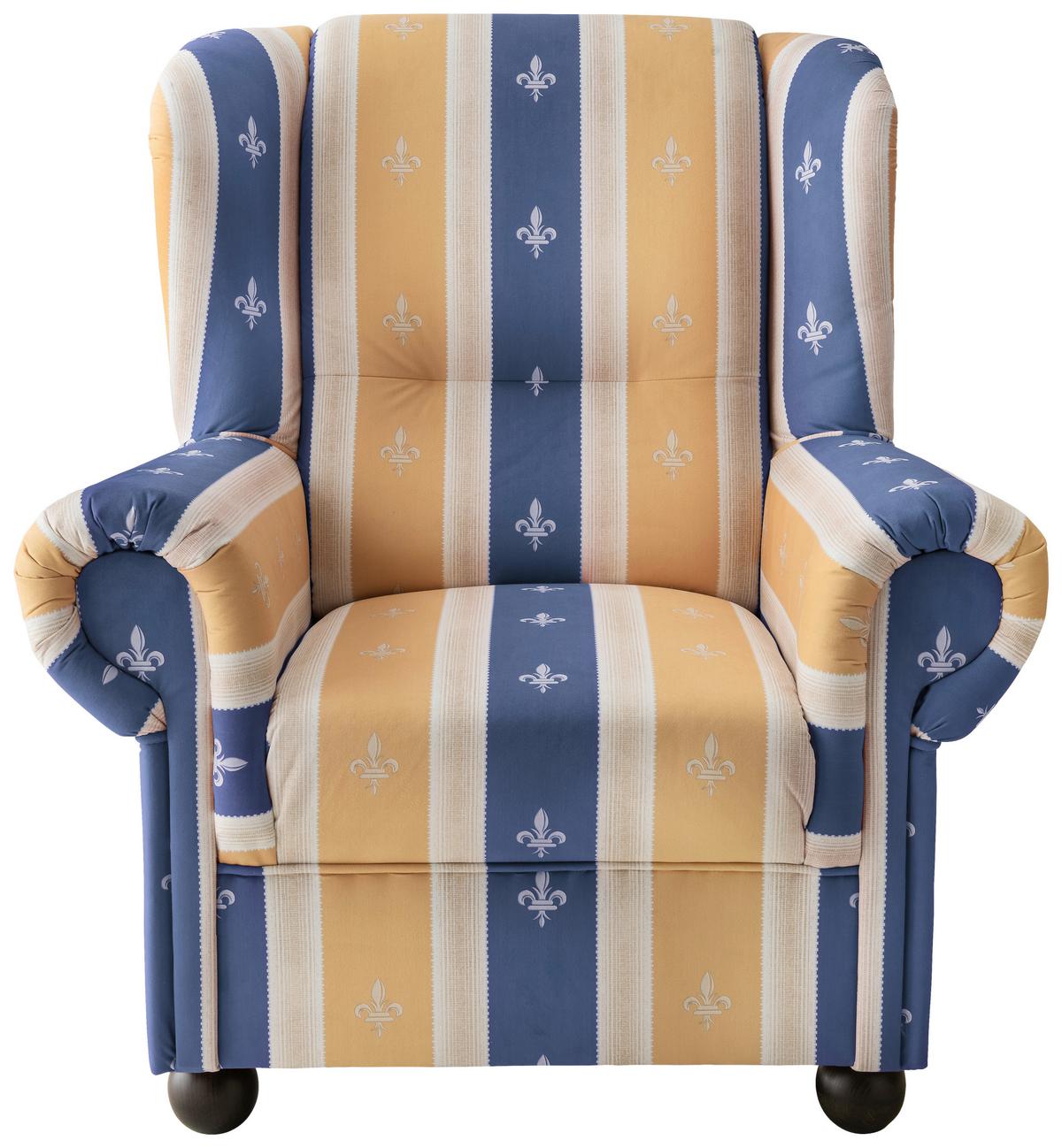 Ohrensessel Torello Blau B: 92 cm - Wengefarben/Blau, KONVENTIONELL, Textil (92/102/89cm) - Livetastic