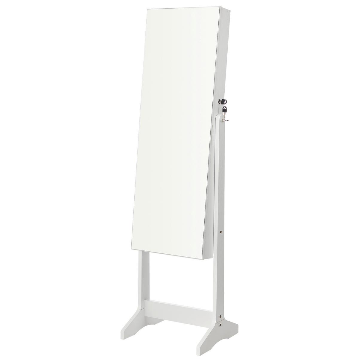 Schmuckschrank Weiß B: 41,2 Cm - Weiß, Basics, Glas/Holzwerkstoff (41,2/152/36,5cm)
