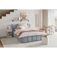 Čalúnená posteľ MONTE 140x200, sivá - čierna/sivá, Konventionell, textil/plast (140/200cm) - Based
