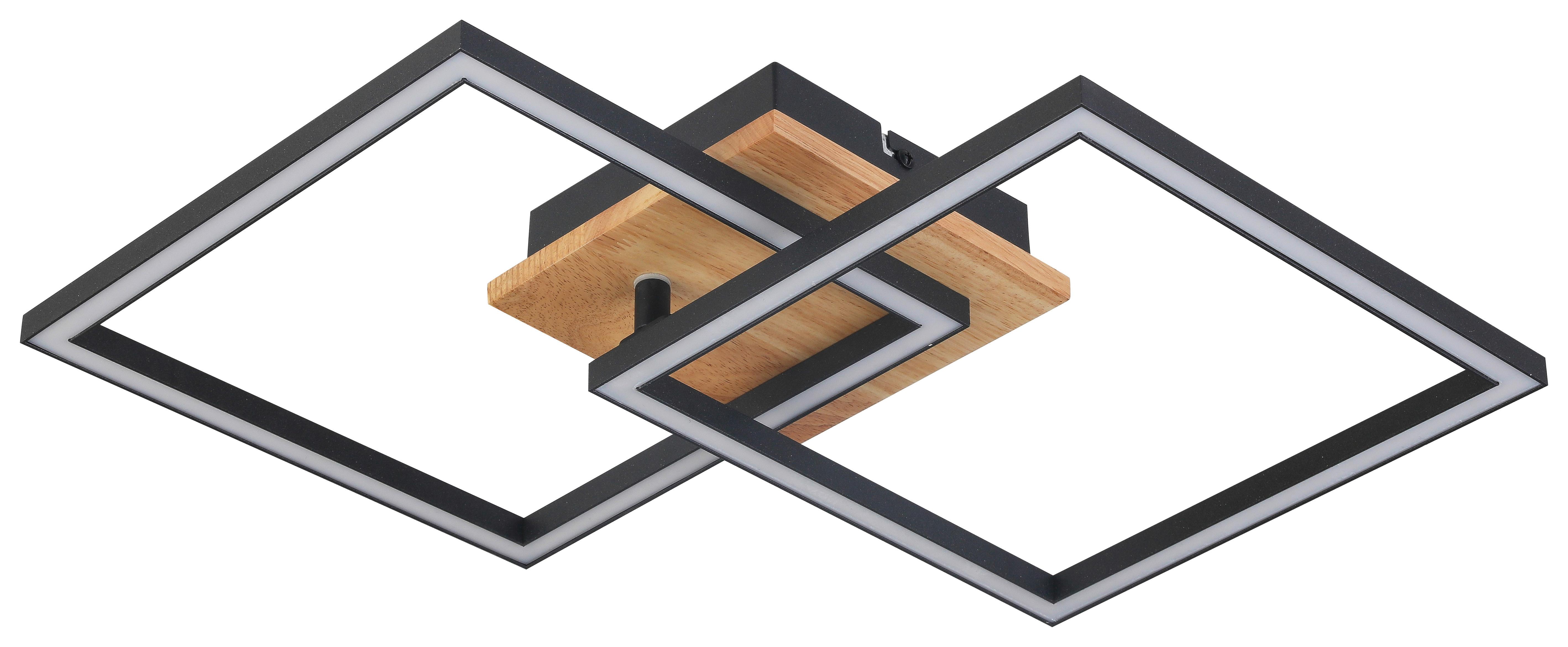 LED-Deckenleuchte Shpresa L: 53 Echtholz - Eichefarben/Schwarz, MODERN, Holz/Kunststoff (53/33/7,4cm) - Luca Bessoni