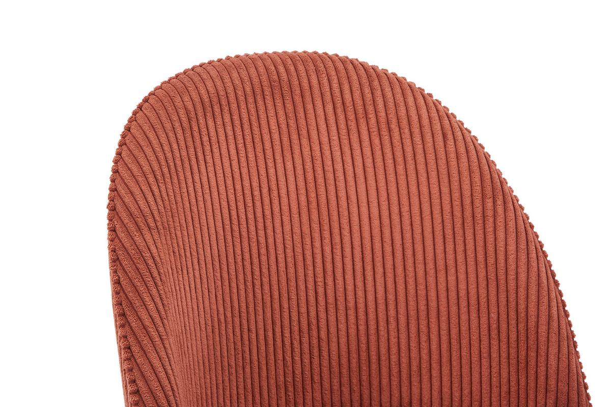 Vierfußstuhl Wando Cord Rotbraun Gepolstert - Rotbraun, Trend, Textil/Metall (53/84/54cm)