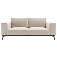 Dvojmiestna pohovka ISOLDE, krémová - čierna/krémová, Design, kov/drevo (250/87/95cm) - MID.YOU