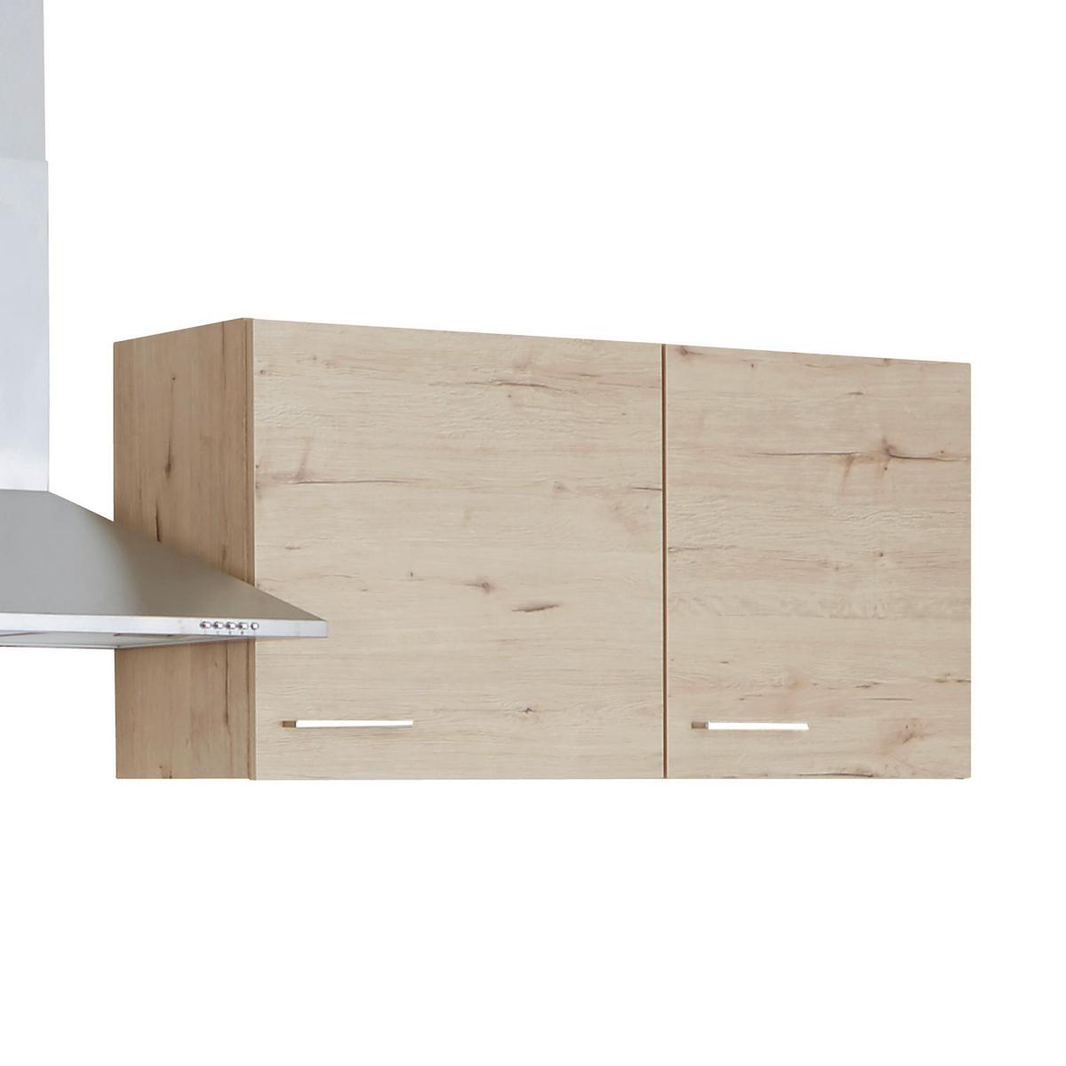 Küchenzeile Riva mit Geräten 310 cm Champagner/Eiche Dekor - Eichefarben, MODERN, Holzwerkstoff (310cm) - FlexWell