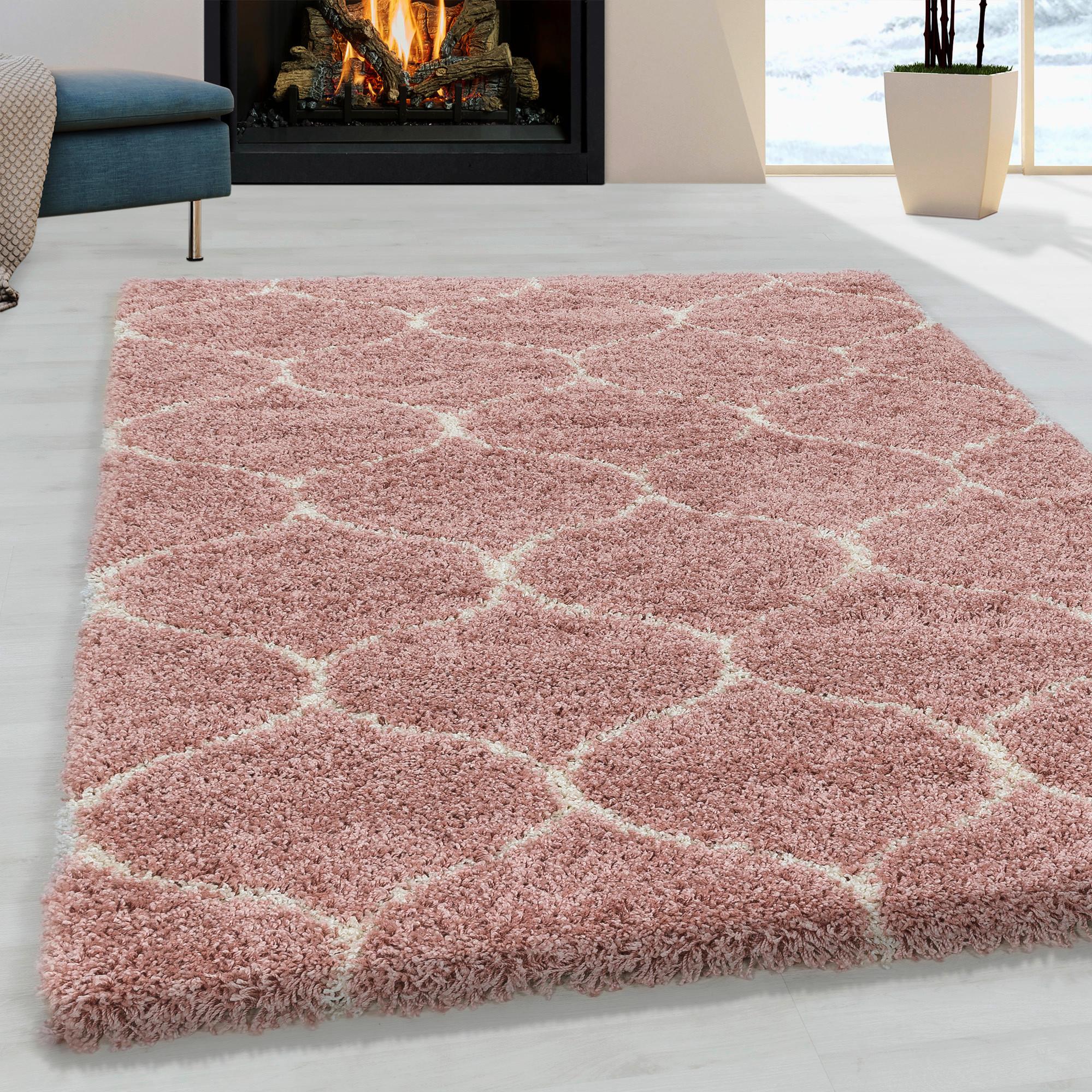 Webteppich Rosa Naturfaser Salsa 80x150 cm - Rosa, Design, Textil (80/150cm)