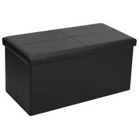 Sitzbank Oliver B: 76 cm Gepolstert mit Stauraum Schwarz - Schwarz, MODERN, Holzwerkstoff/Textil (76/38/38cm)