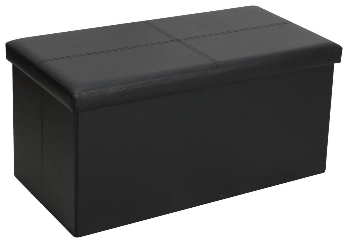 Sitzbank Oliver B: 76 cm Gepolstert mit Stauraum Schwarz - Schwarz, MODERN, Holzwerkstoff/Textil (76/38/38cm)