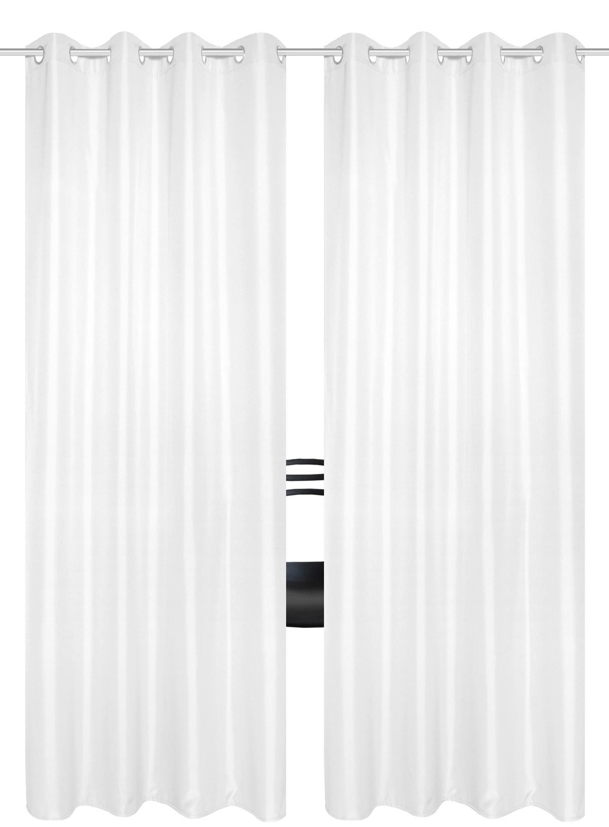 Ösenvorhang Atlantika Weiß B: 140 cm - Weiß, Basics, Textil (140/235cm)