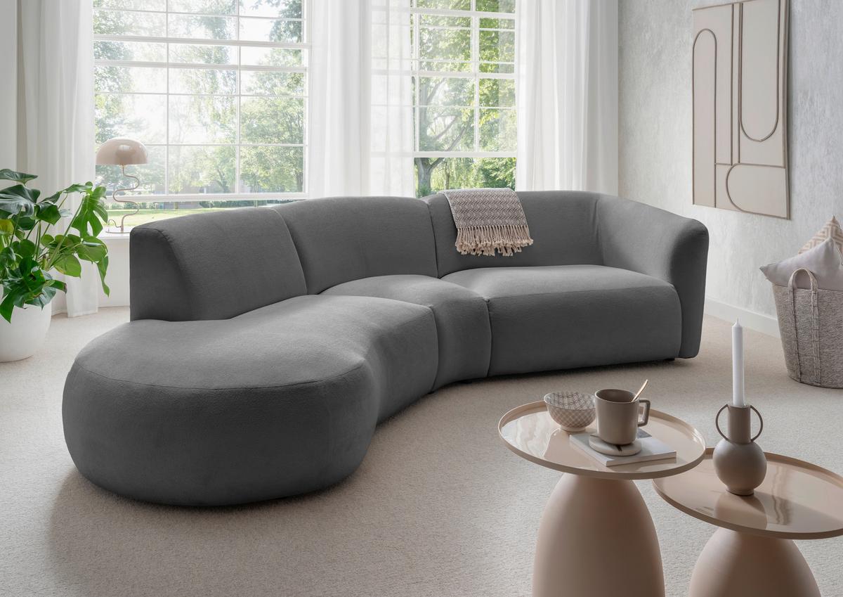 Ecksofa Jesi, Anthrazit S: 182x276 Cm - Anthrazit/Schwarz, MODERN, Textil (182/276cm) - Livetastic