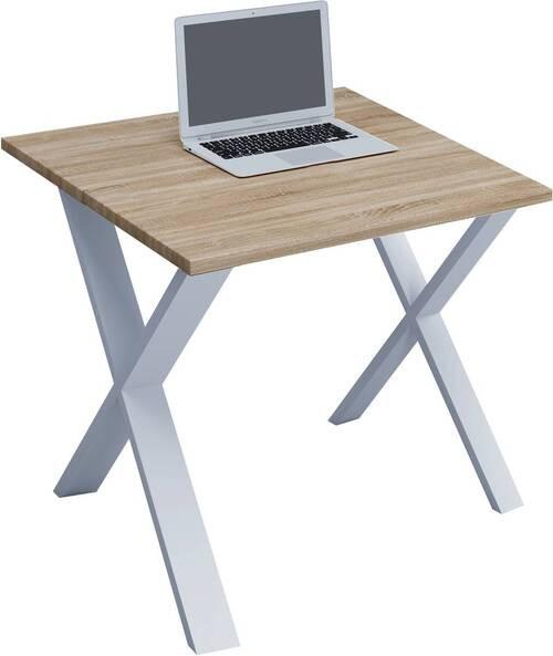 Schreibtisch B 50cm H 76cm Lona, Weiß - Weiß/Sonoma Eiche, MODERN, Holzwerkstoff/Metall (80/50/76cm) - MID.YOU