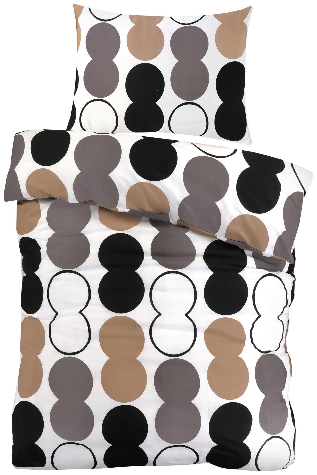 Ágyneműhuzat-garnitúra Fiona - bézs/fekete, Modern, textil - Luca Bessoni