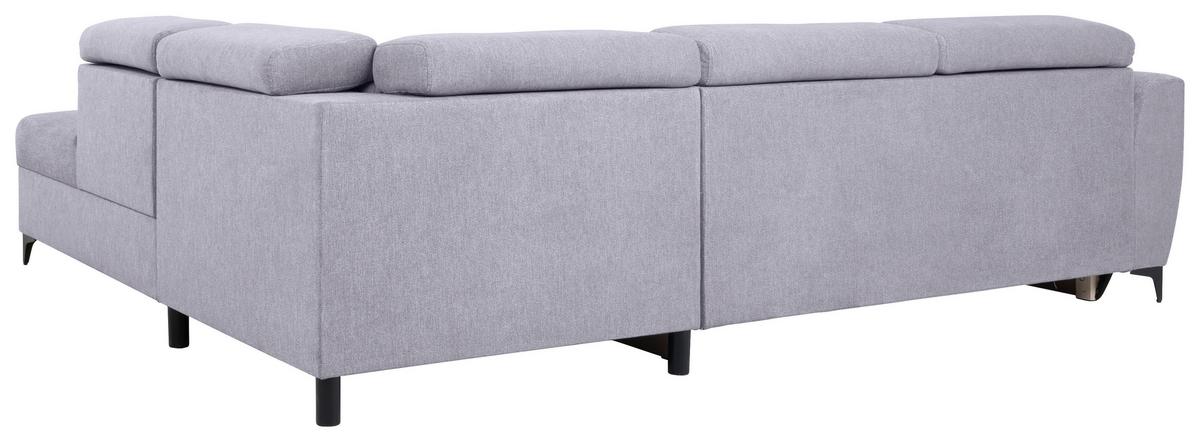 Ecksofa Lapis Grau S: 255/217 cm - Schwarz/Grau, KONVENTIONELL, Textil (255/217cm) - MID.YOU