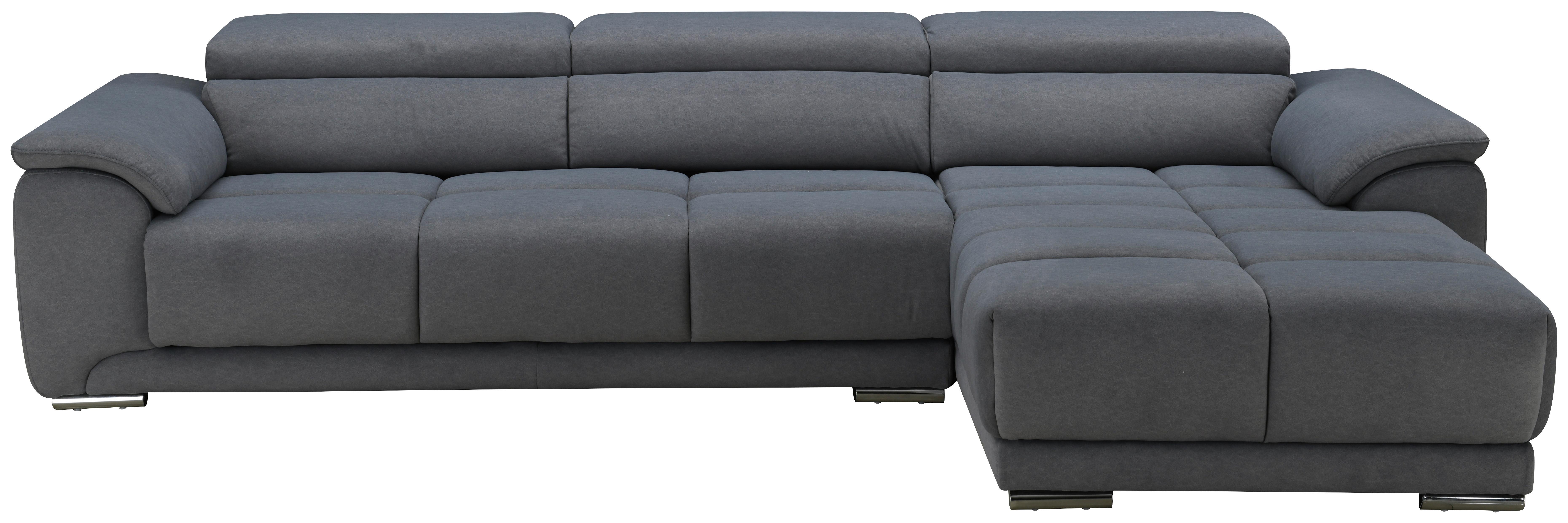 Ecksofa Captain elektrischer Sitzvorzug Grau - Silberfarben/Grau, MODERN, Holz/Textil (294/182cm) - Livetastic