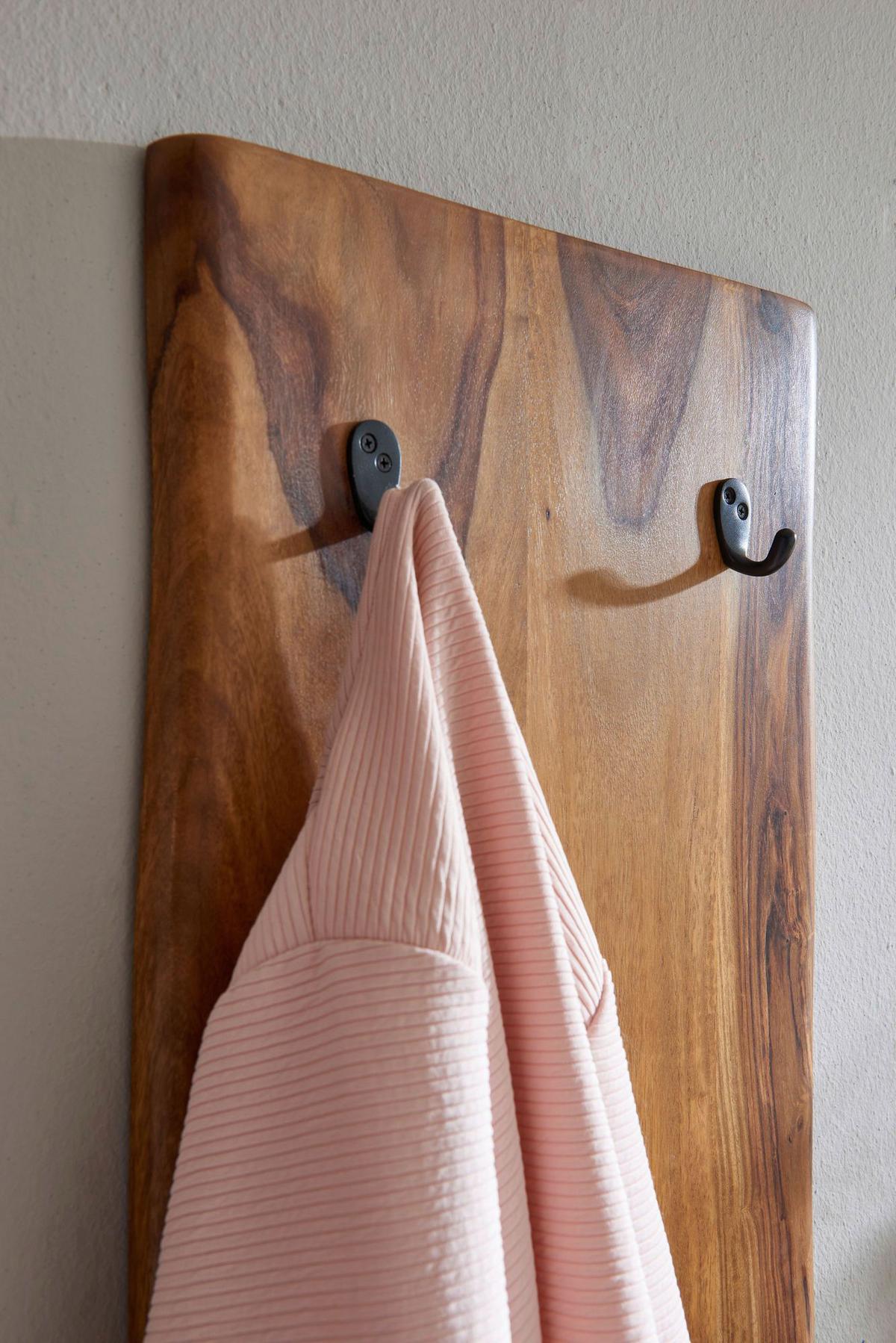 Wandgarderobe Wohnling Sheesham B: 40 cm - Sheeshamfarben, MODERN, Holz (40/140/7cm) - MID.YOU