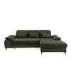 Eckschlafsofa Delphino Dunkelgrün S: 273x189 cm - Dunkelgrün/Schwarz, MODERN, Textil (273/189cm) - Livetastic