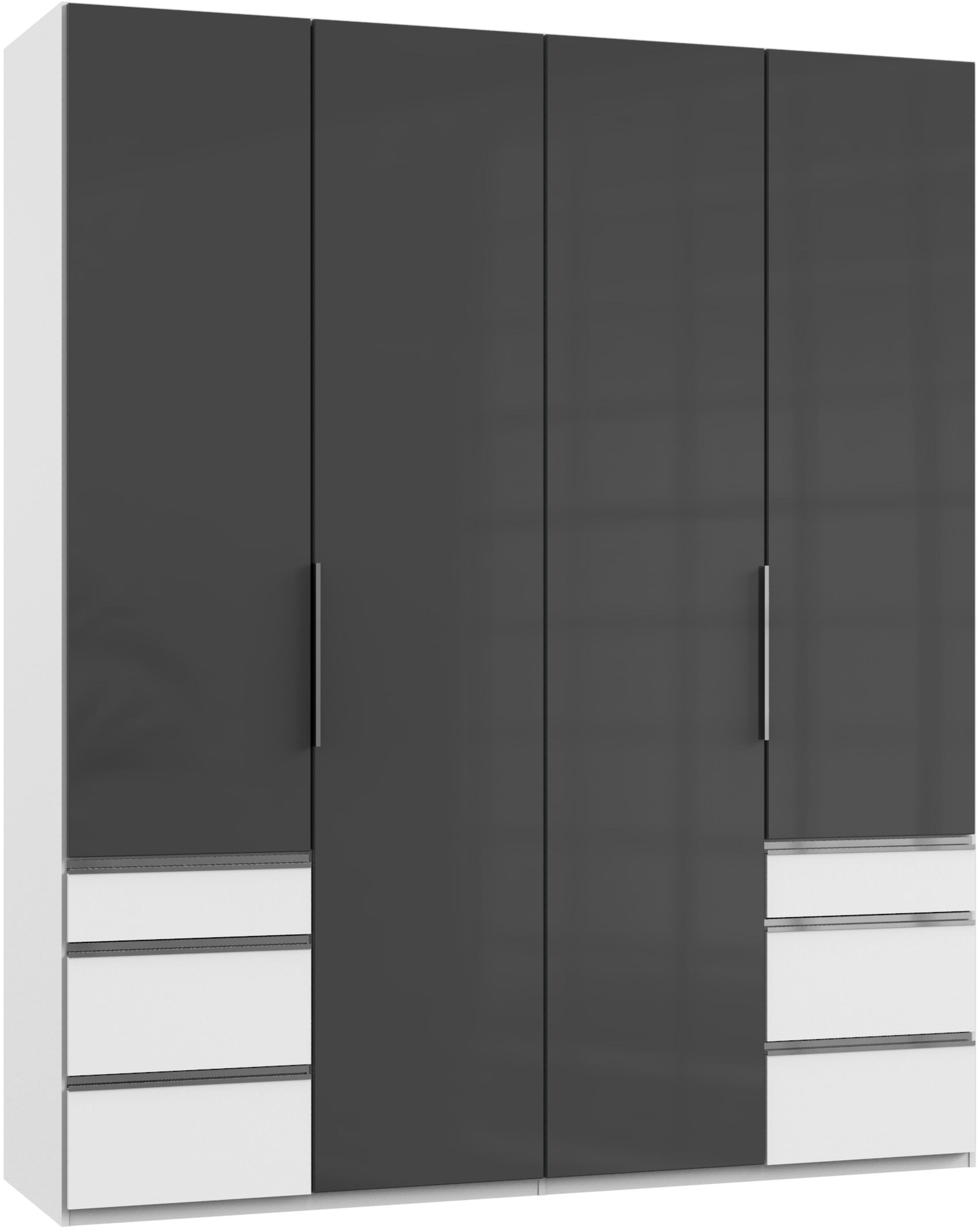 Drehtürenschrank 200cm Level, Grau/weiß - Weiß/Grau, MODERN, Glas/Holzwerkstoff (200/236/58cm) - MID.YOU