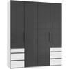 Drehtürenschrank 200cm Level, Grau/weiß - Weiß/Grau, MODERN, Glas/Holzwerkstoff (200/236/58cm) - MID.YOU