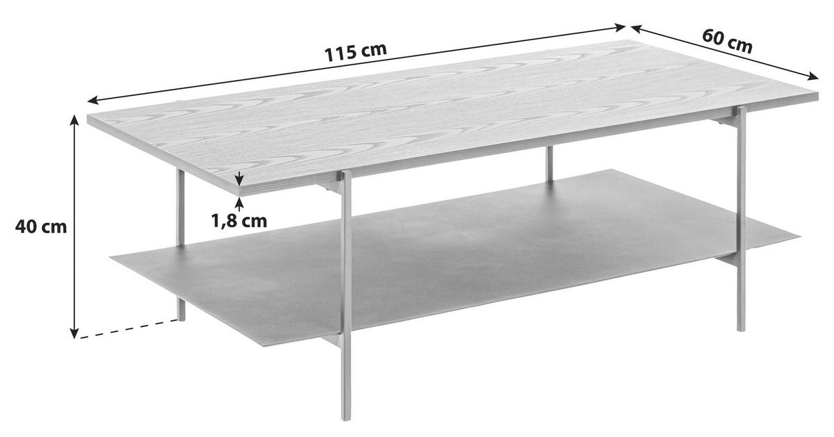 Konferenčný stolík ANGUS - čierna, Modern, kov/kompozitné drevo (115/60/40cm)
