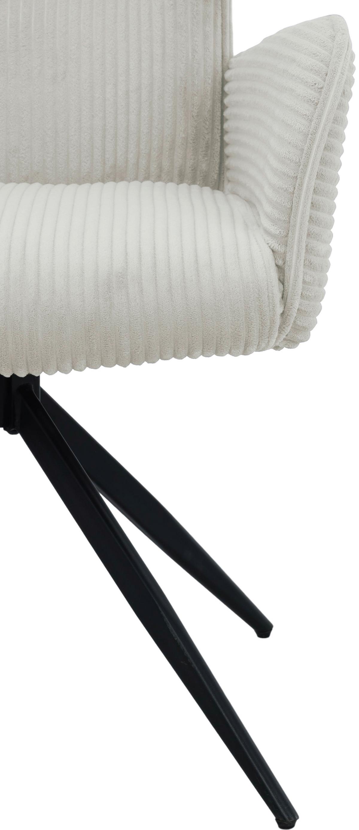 Armlehnstuhl Matilde Beige/Schwarz B: 57 cm - Beige/Schwarz, MODERN, Textil/Metall (57/86/64cm) - Livetastic
