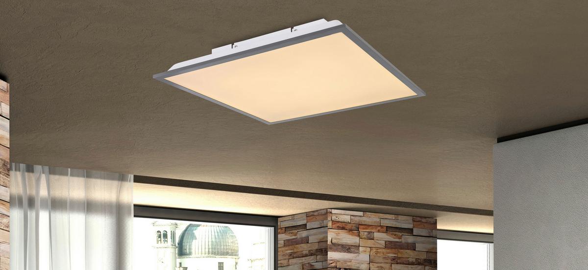 Led-deckenleuchte Ada L: 45 Cm - Opal/Graphitfarben, MODERN, Kunststoff/Metall (45/45/7,5cm)