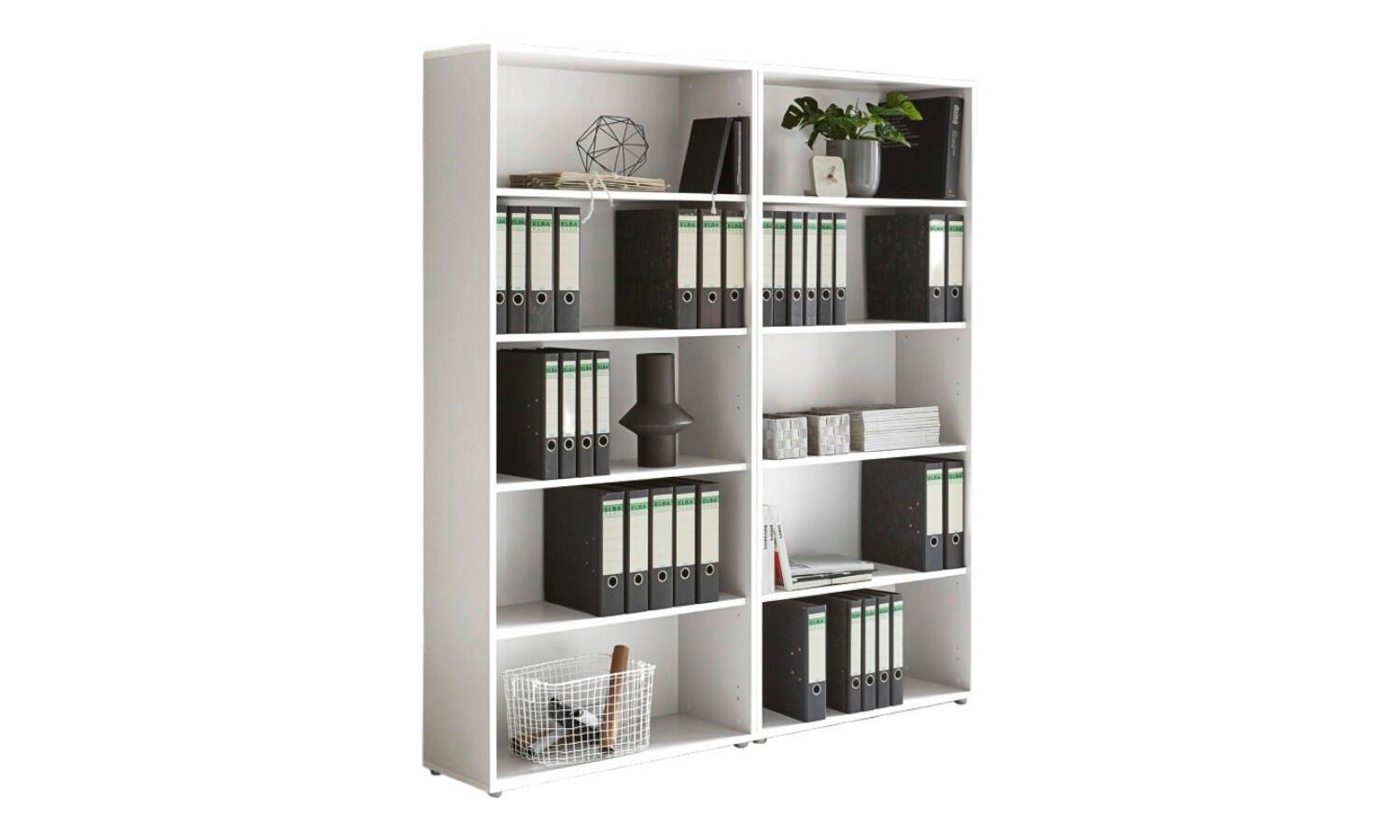 Aktenregal Office Edition Weiß B: 168,8cm - Silberfarben/Weiß, MODERN, Holzwerkstoff (168,8/185,6/33cm) - MID.YOU