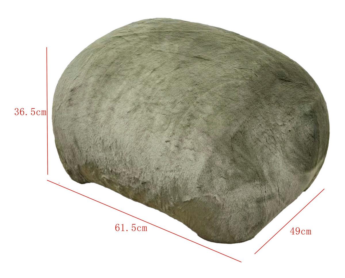 Štýlová taburetka MARLA, zelená umelá kožušina - zelená, Modern, kompozitné drevo/textil (61,5/36,5/49cm) - Mömax