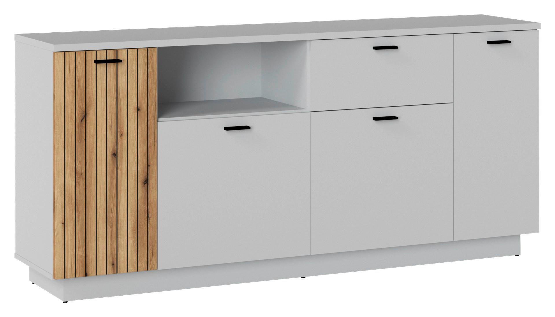 Komód Alverno - tölgyfa színű/kőris, Modern, faalapú anyag (180/83/40cm)