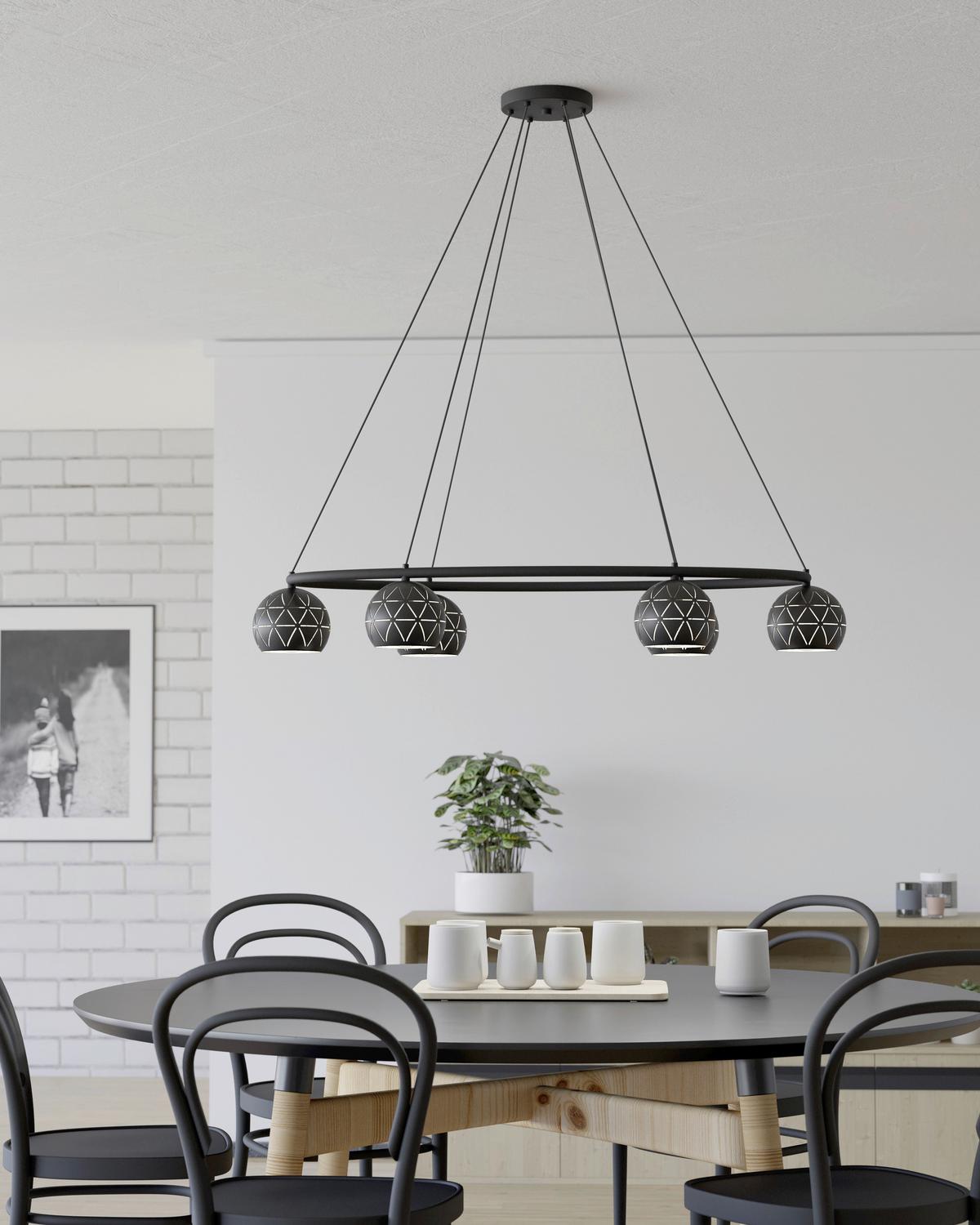 Hängeleuchte 98456* Cantallops - Schwarz/Weiß, Design, Metall (115/52/110cm) - Eglo