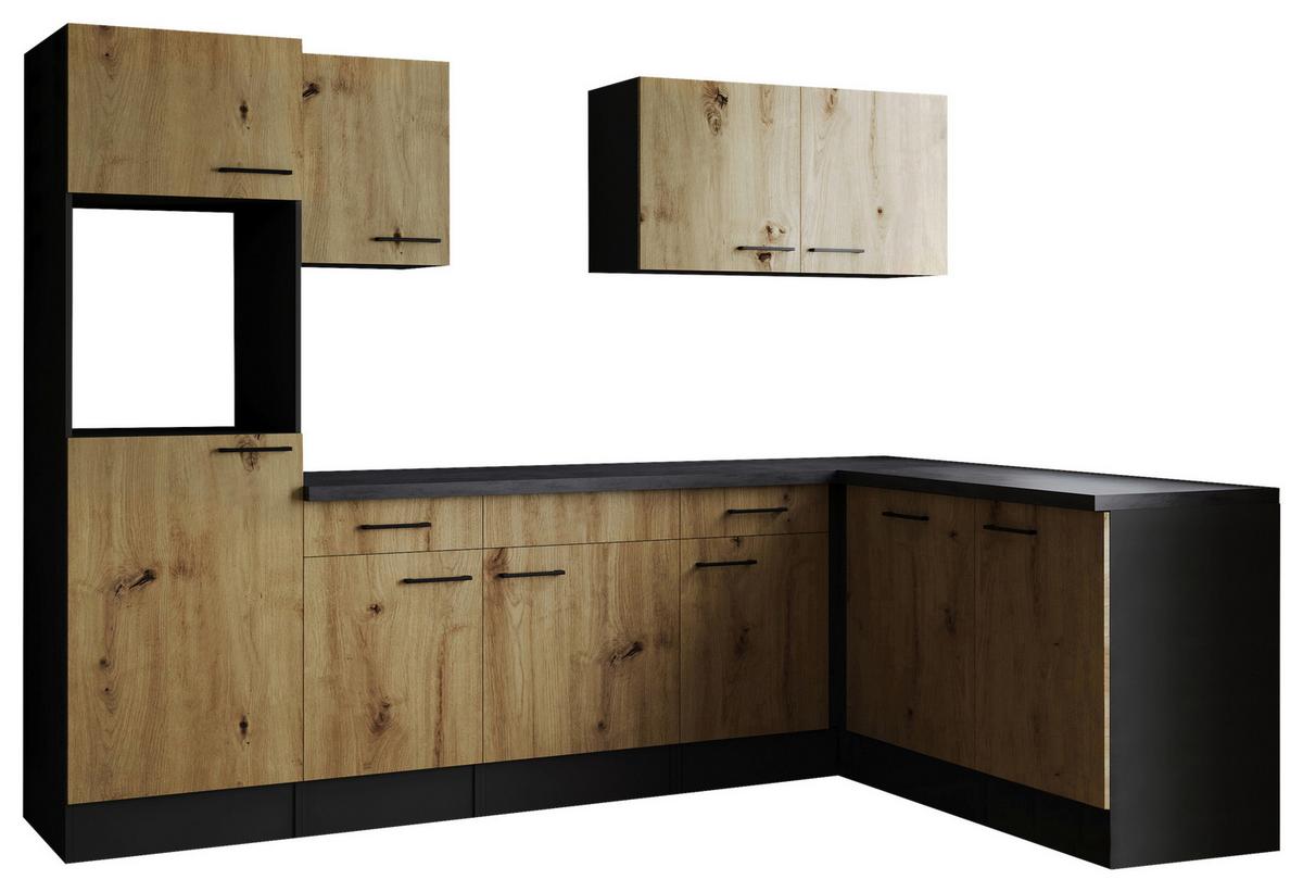 Eckküche Oliver Artisan Dekor S: 280x172 Cm - Eiche Artisan/Grau, Design, Holzwerkstoff (280/172cm) - Respekta