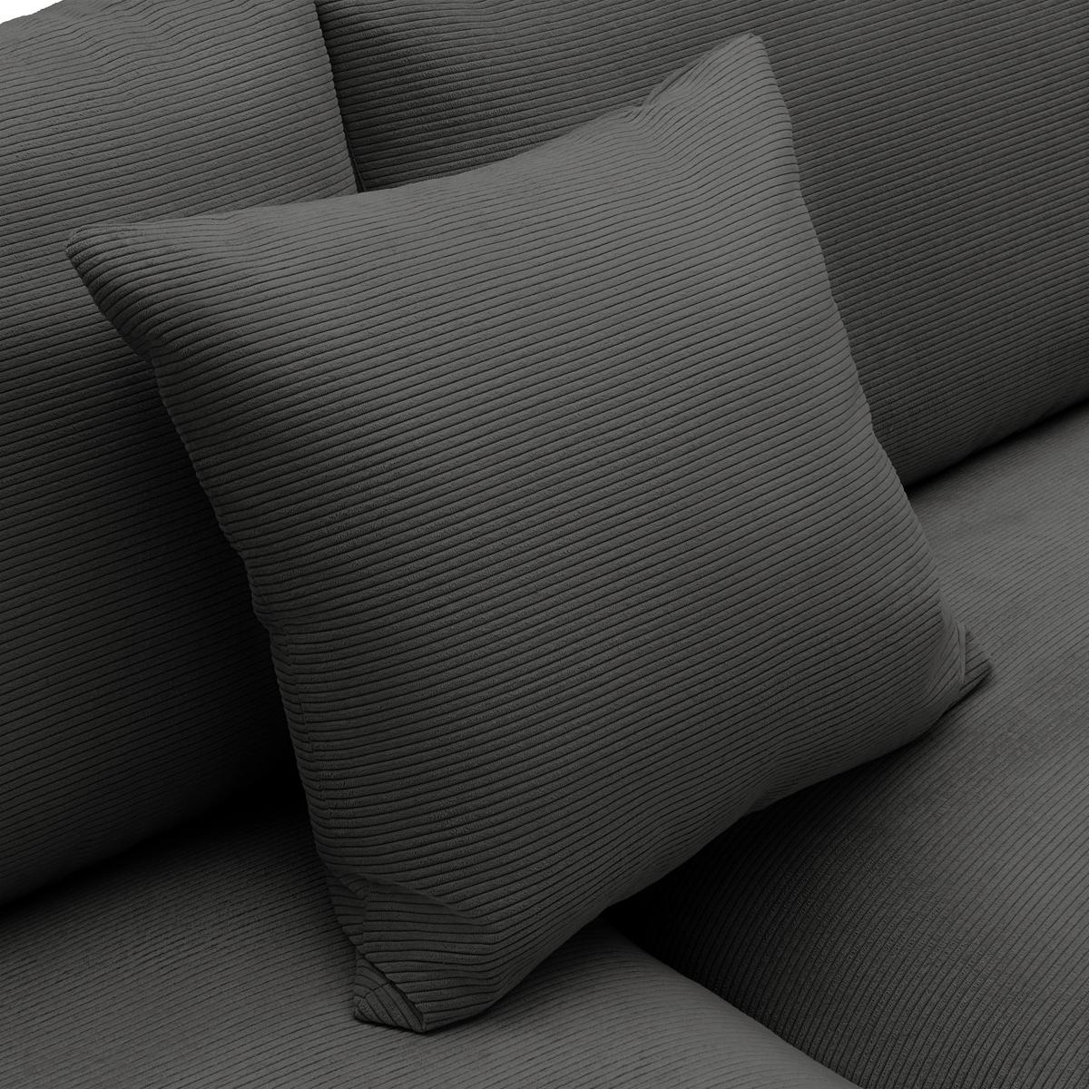 Rohová sedačka PEDRO, pravá, antracitová - černá/antracitová, Moderní, textil/plast (300/190cm) - Mömax