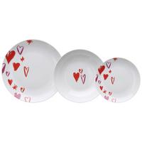 Tafelservice Amore Keramik 6 Personen Geschirr Set - Pink/Rot, Design, Keramik - Tognana